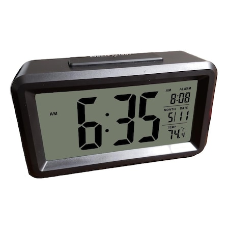 Sonnet 1.5 in. LCD Number Alarm Clock with Light Sensor, Black T-4447